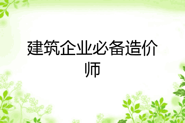 建筑企业必备造价师