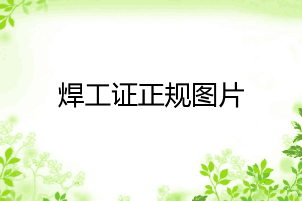 焊工证正规图片