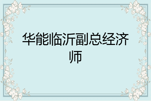 华能临沂副总经济师