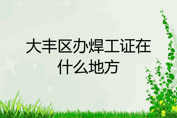 大丰区办焊工证在什么地方