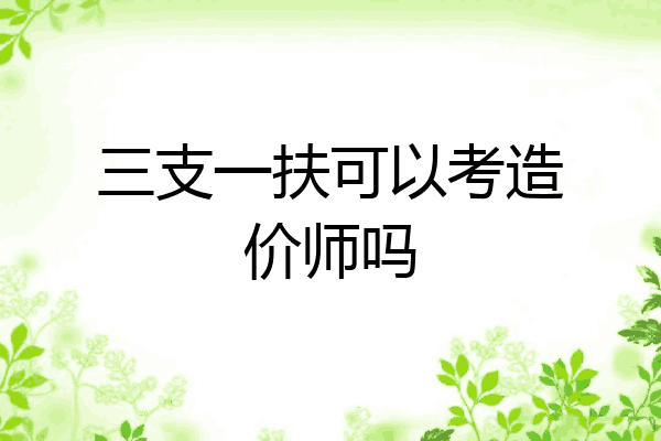 三支一扶可以考造价师吗