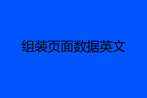 组装页面数据英文
