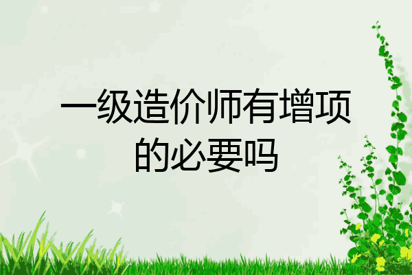 一级造价师有增项的必要吗
