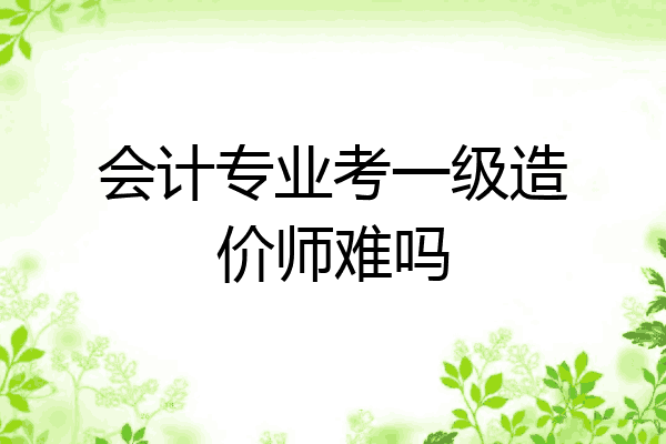 会计专业考一级造价师难吗