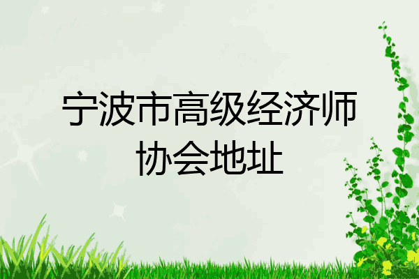 宁波市高级经济师协会地址