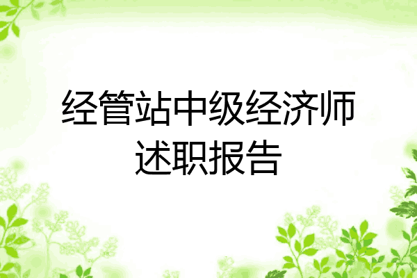 经管站中级经济师述职报告