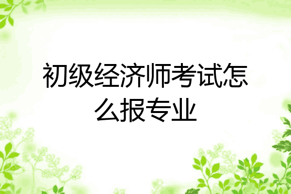 初级经济师考试怎么报专业