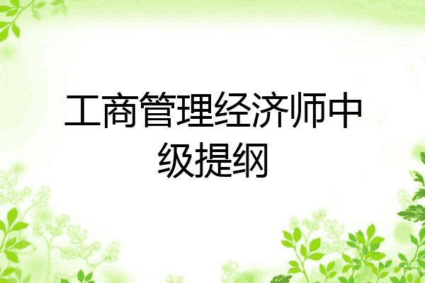 工商管理经济师中级提纲