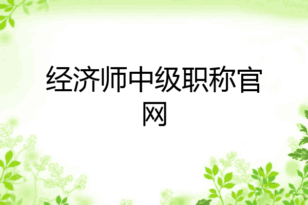 经济师中级职称官网