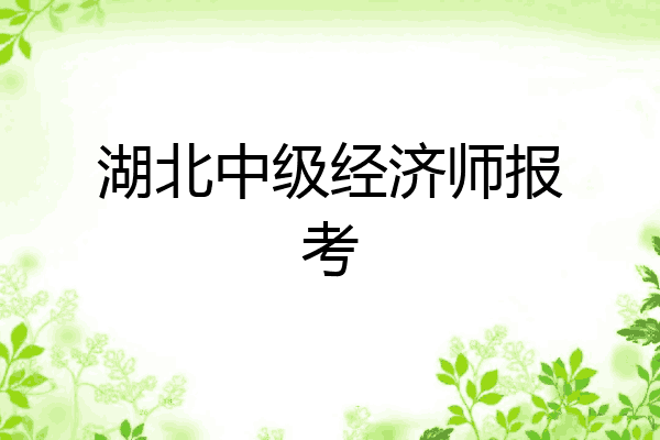 湖北中级经济师报考