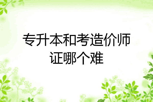 专升本和考造价师证哪个难