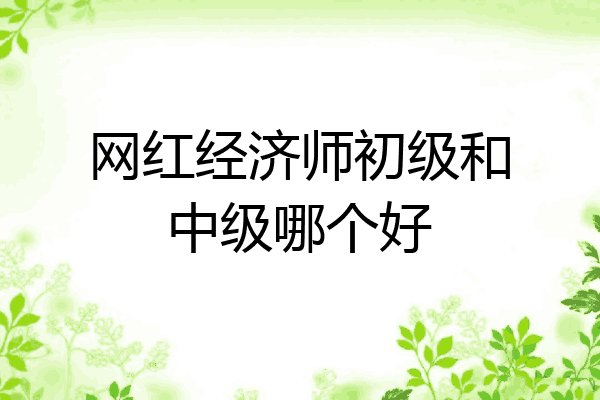 网红经济师初级和中级哪个好