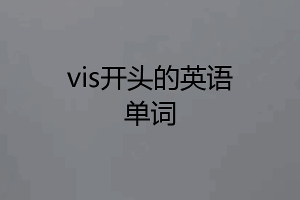 vis开头的英语单词