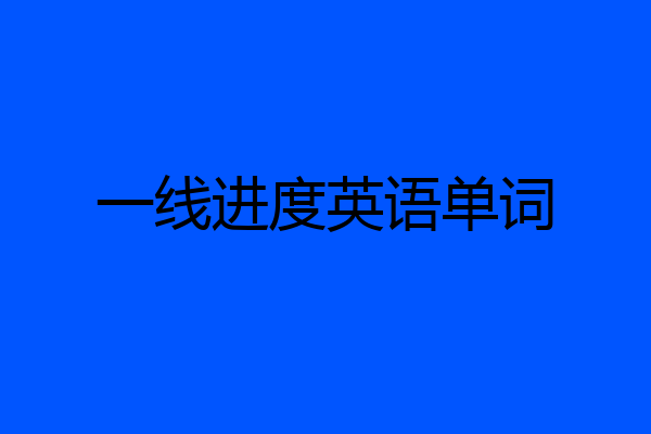 一线进度英语单词