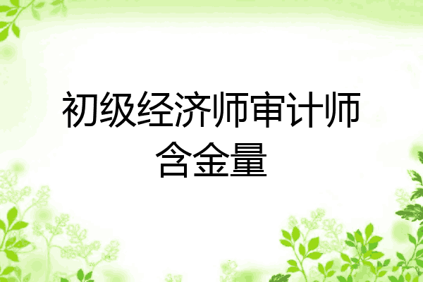 初级经济师审计师含金量