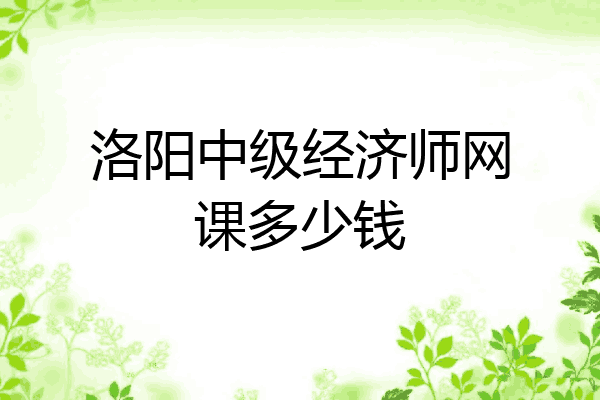 洛阳中级经济师网课多少钱