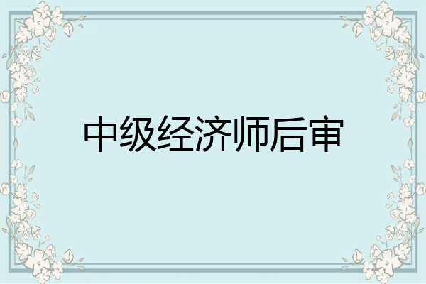 中级经济师后审