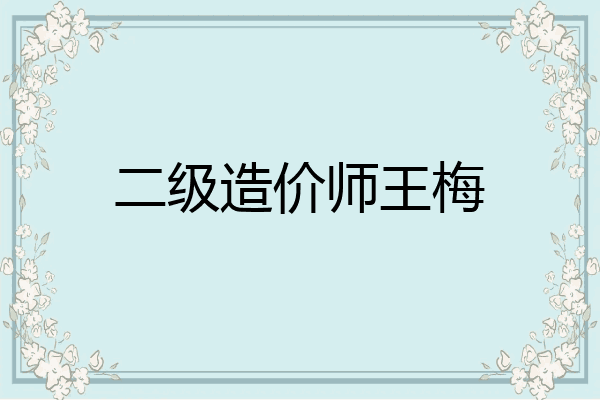 二级造价师王梅