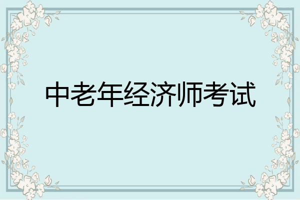中老年经济师考试