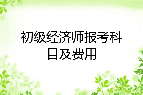 初级经济师报考科目及费用