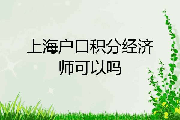 上海户口积分经济师可以吗