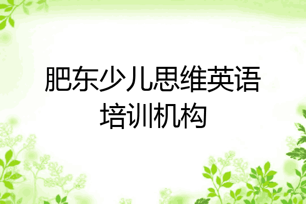 肥东少儿思维英语培训机构