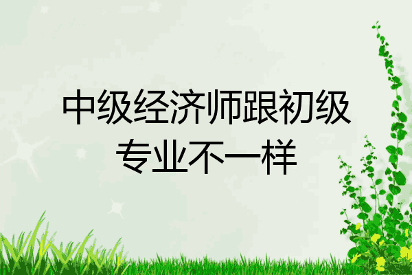 中级经济师跟初级专业不一样