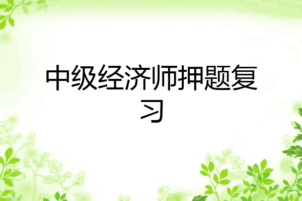 中级经济师押题复习