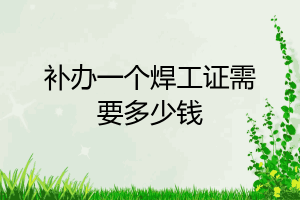 补办一个焊工证需要多少钱