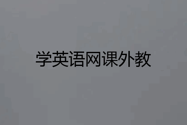 学英语网课外教