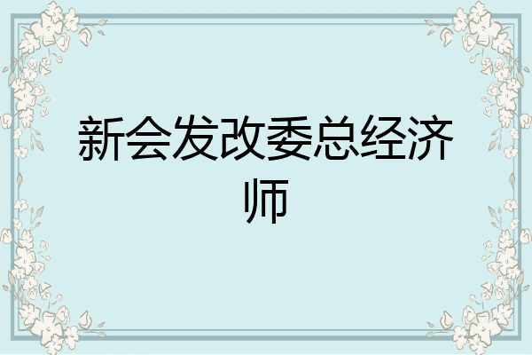 新会发改委总经济师