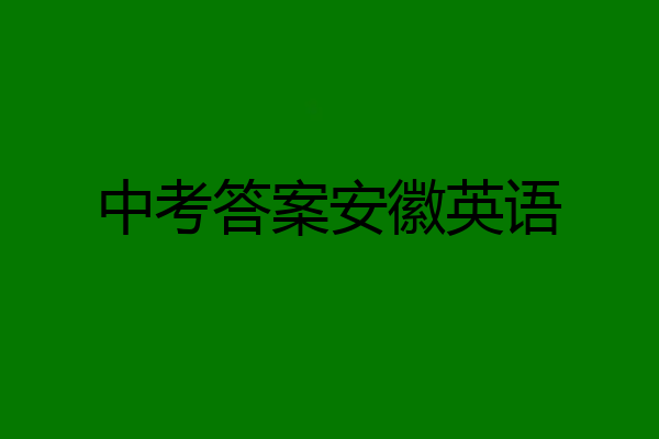 中考答案安徽英语