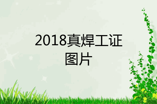 2018真焊工证图片