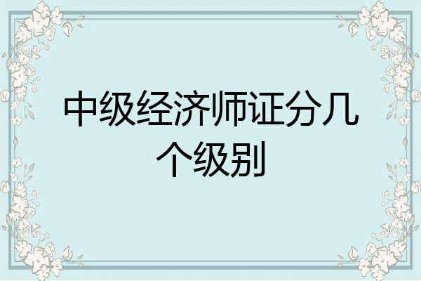 中级经济师证分几个级别