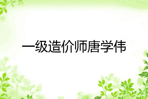 一级造价师唐学伟
