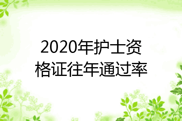 2020年护士资格证往年通过率