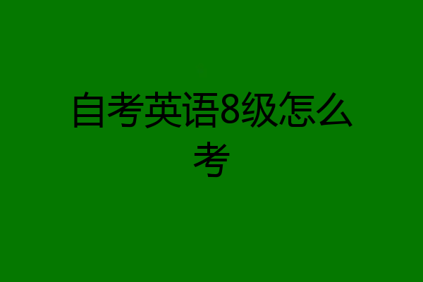 自考英语8级怎么考