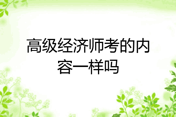 高级经济师考的内容一样吗
