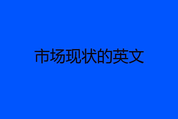 市场现状的英文