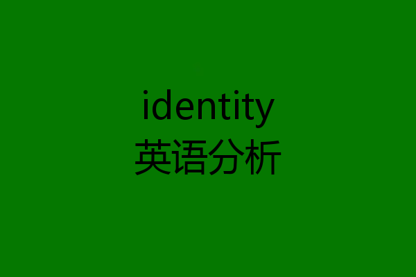 identity英语分析