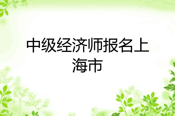中级经济师报名上海市