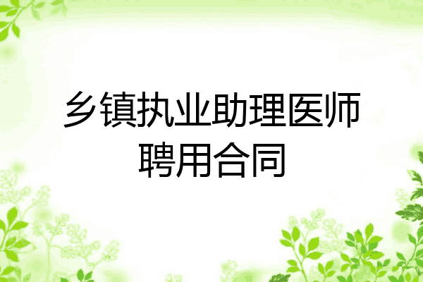 乡镇执业助理医师聘用合同