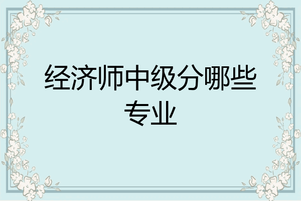 经济师中级分哪些专业