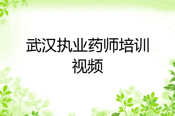 武汉执业药师培训视频
