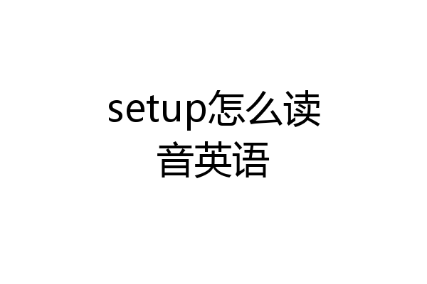 setup怎么读音英语