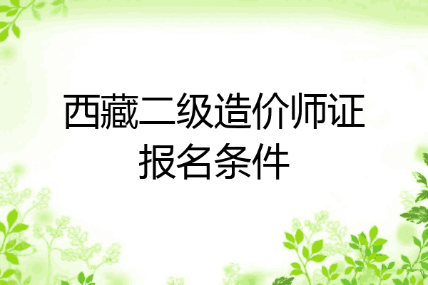 西藏二级造价师证报名条件
