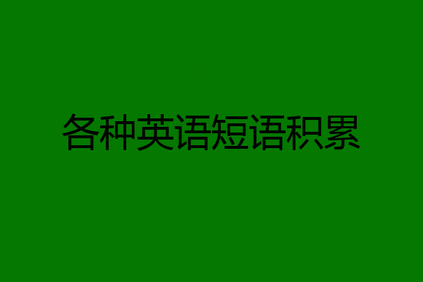 各种英语短语积累