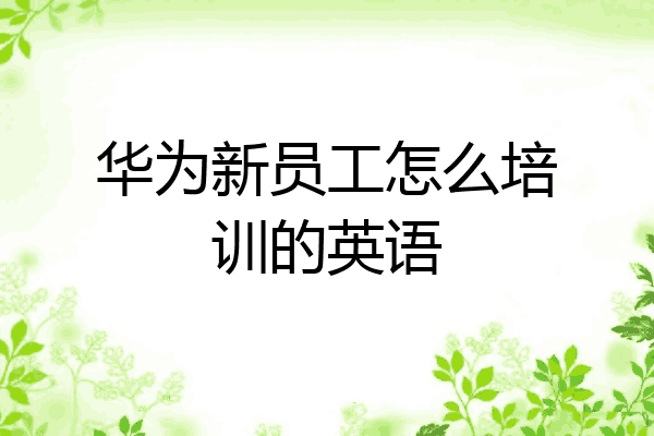 华为新员工怎么培训的英语
