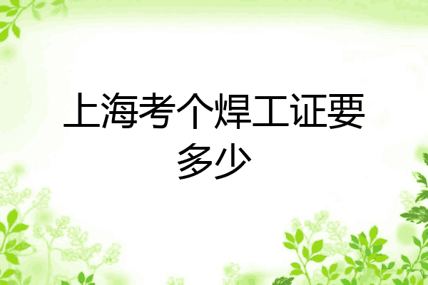 上海考个焊工证要多少