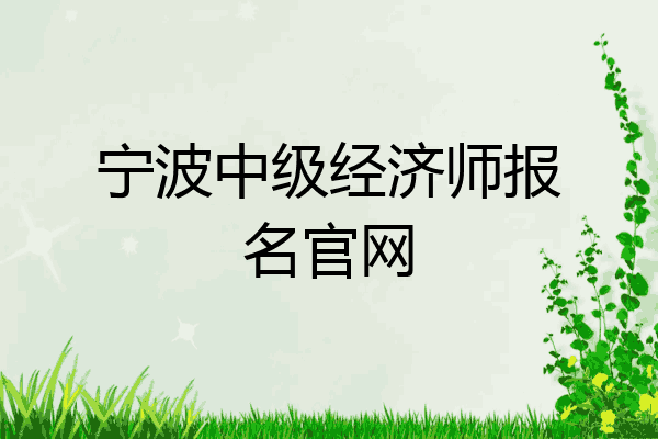 宁波中级经济师报名官网